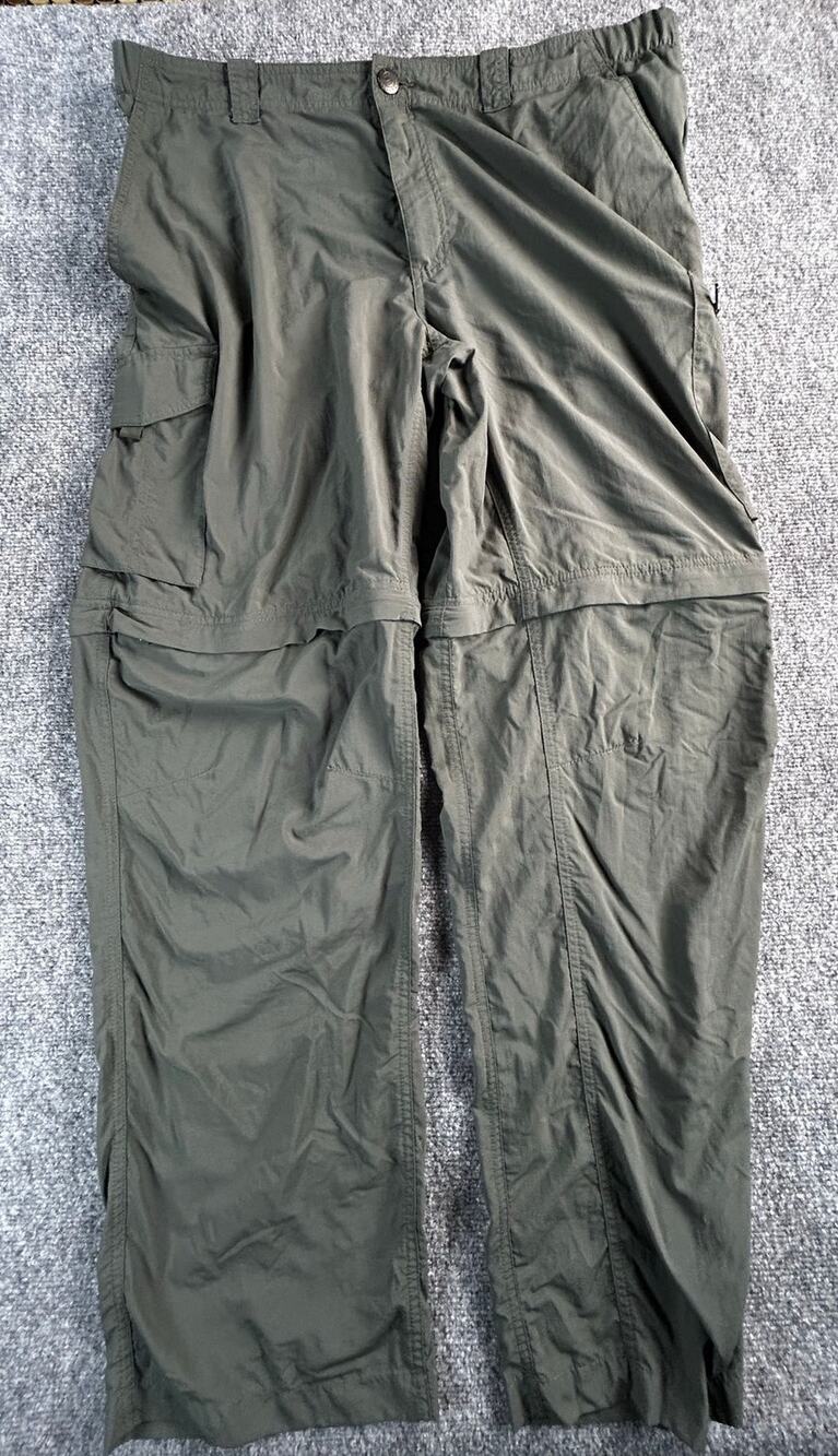 Columbia Omni-Shade Convertible Cargo Hiking Pants Mens 40 Green